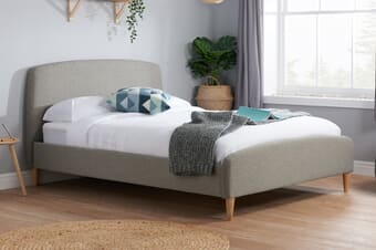 A product image for the Quebec Grey Fabric Bed