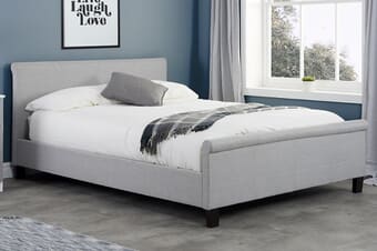 A product image for the Stratus Grey Fabric Bed
