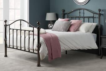 A product image for the Victoria Black Nickel Bed