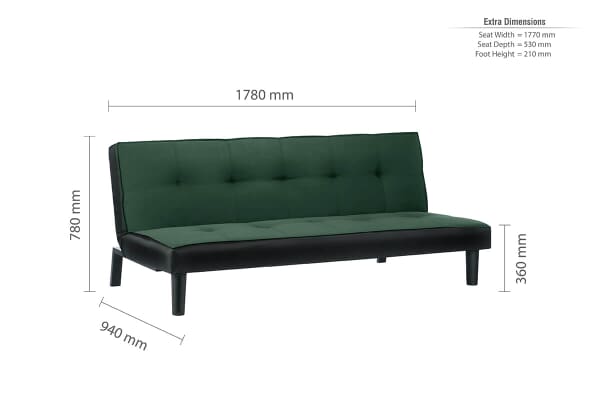 An image for Birlea Aurora Emerald Green Velvet Sofa Bed