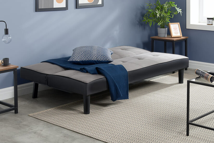 An image for Aurora Grey Velvet Sofa Bed