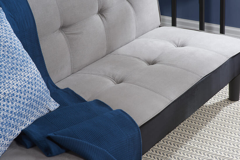 An image for Aurora Grey Velvet Sofa Bed