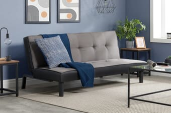 A product image for the Aurora Grey Velvet Sofa Bed
