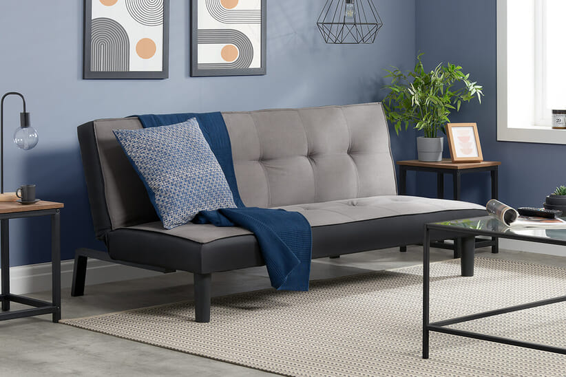 An image for Aurora Grey Velvet Sofa Bed