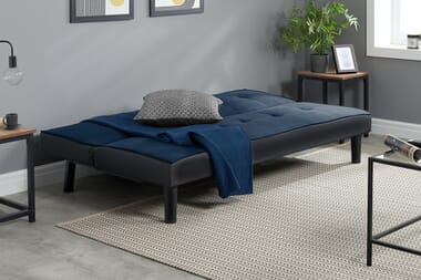 An image for Birlea Aurora Midnight Blue Velvet Sofa Bed