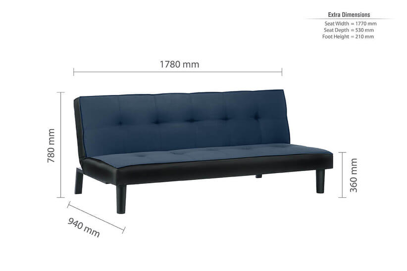 An image for Aurora Midnight Blue Velvet Sofa Bed