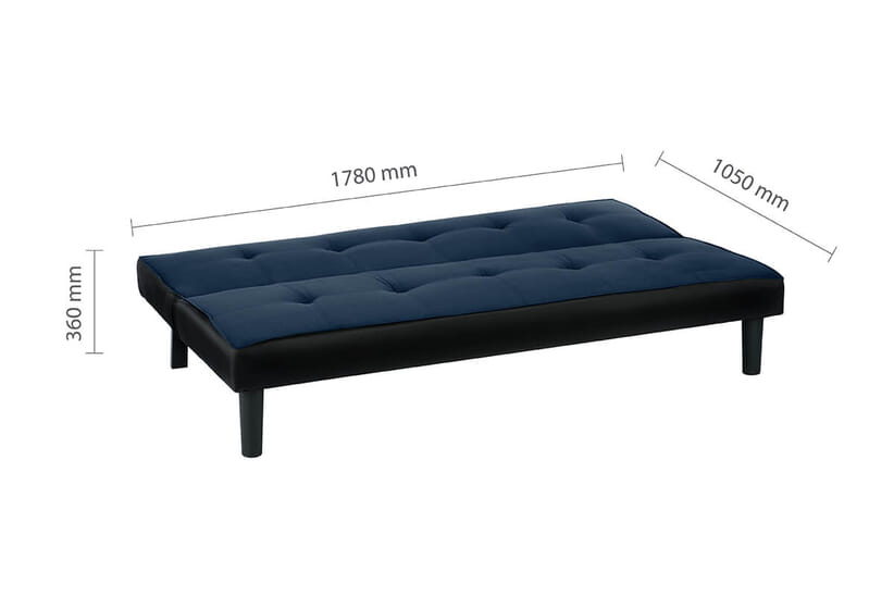 An image for Aurora Midnight Blue Velvet Sofa Bed