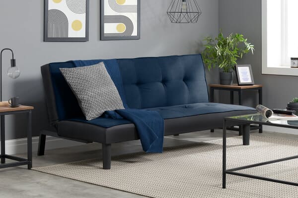 An image for Birlea Aurora Midnight Blue Velvet Sofa Bed