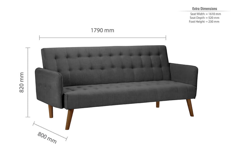 An image for Hudson Grey Sofa Bed