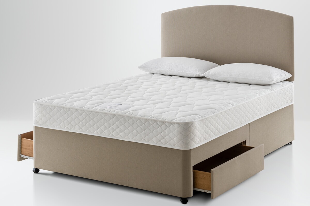 Silentnight Essentials Value Mattress + Premium Divan Bed An image for Silentnight Essentials Value Mattress + Premium Divan Bed