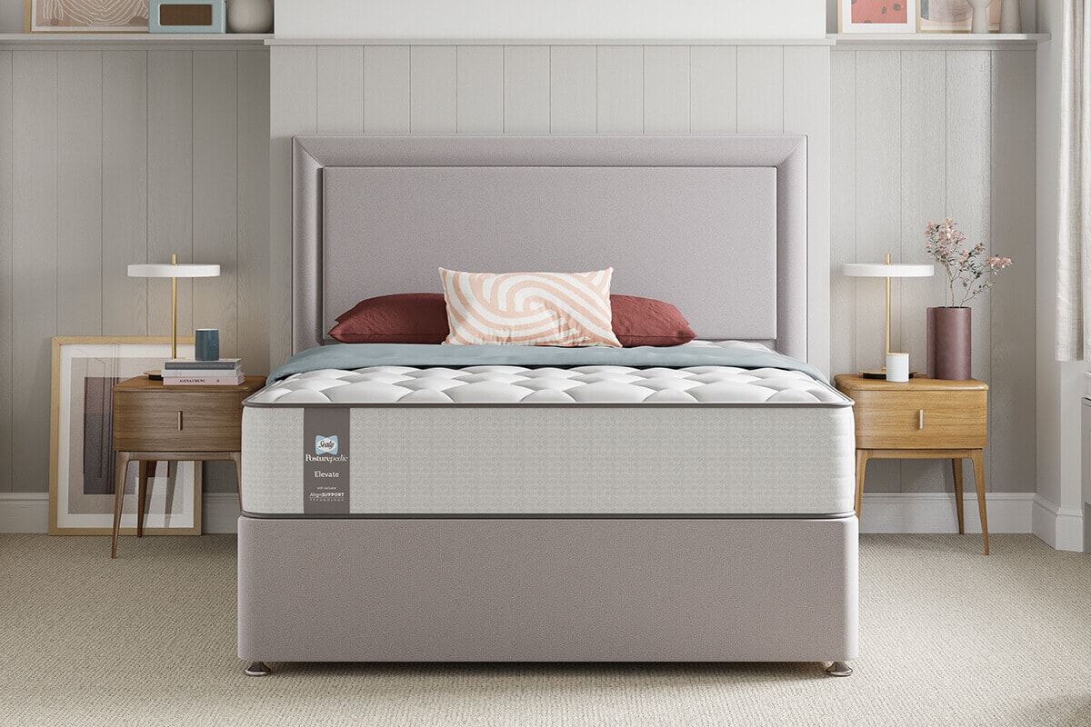 Sealy Blackwood Elevate Posturepedic Mattress + Premium Divan Bed An image for Sealy Blackwood Elevate Posturepedic Mattress + Premium Divan Bed