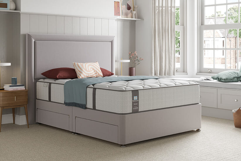 An image for Sealy Blackwood Elevate Posturepedic Mattress + Premium Divan Bed