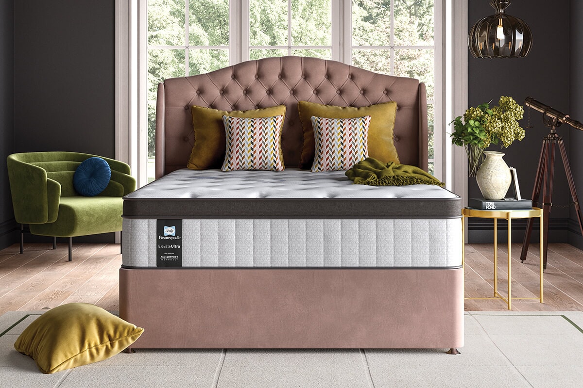 Sealy Arden Elevate Ultra Posturepedic Mattress + Premium Divan Bed An image for Sealy Arden Elevate Ultra Posturepedic Mattress + Premium Divan Bed