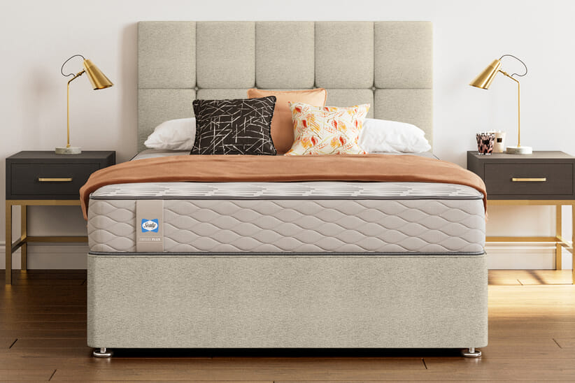 An image for Sealy Ortho Plus Silver Memory Mattress  + Premium Divan Bed