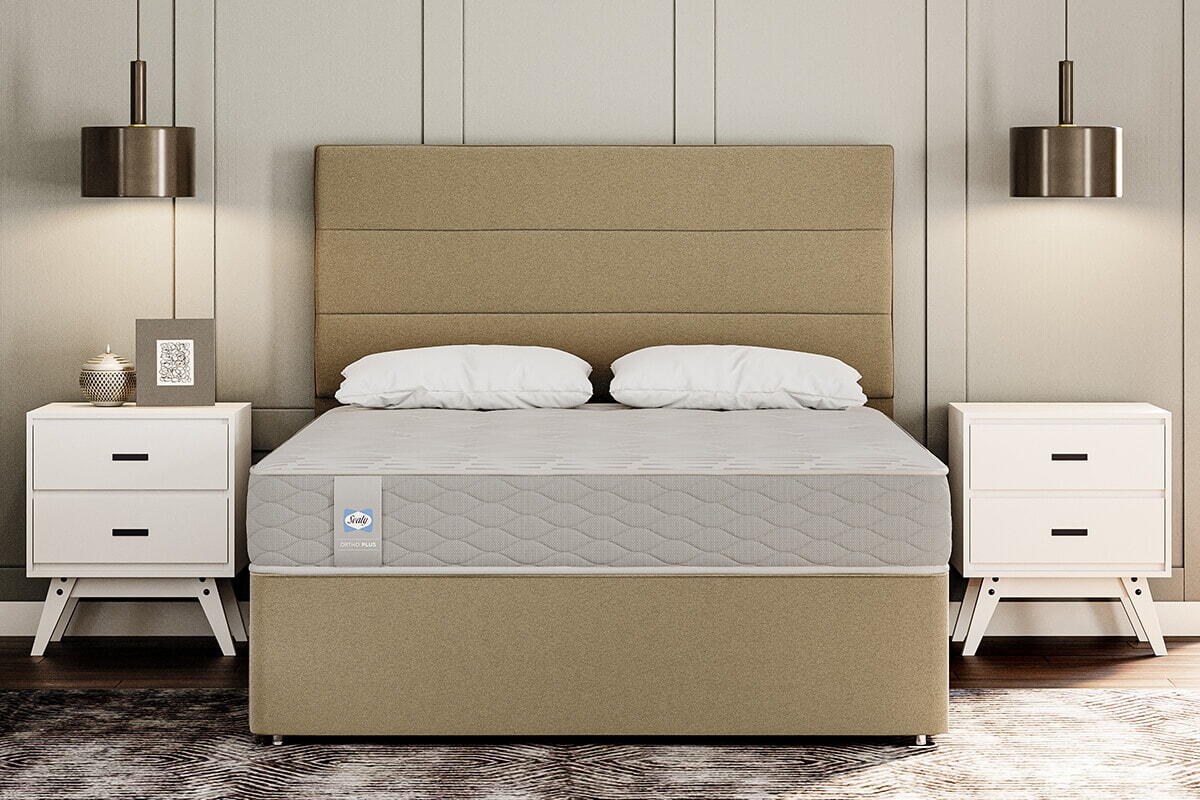 Sealy Ortho Plus Silver Memory Mattress + Premium Divan Bed An image for Sealy Ortho Plus Silver Memory Mattress + Premium Divan Bed