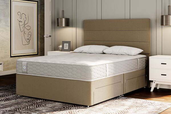 An image for Sealy Ortho Plus Silver Memory Mattress  + Premium Divan Bed