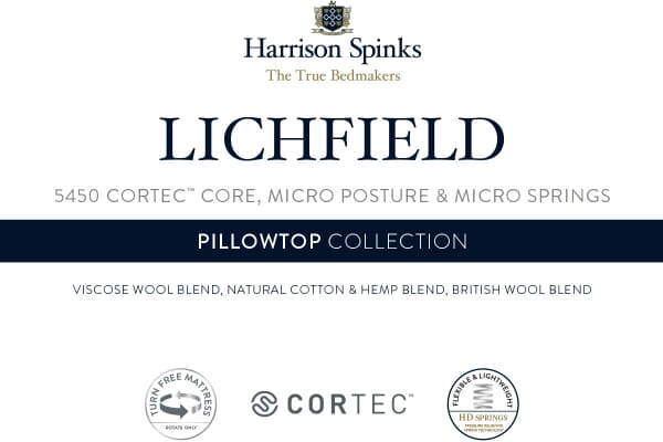 An image for Harrison Spinks Lichfield 5450 Pillow Top Mattress + Premium Divan Bed