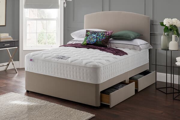 An image for Rest Assured Minerva 2000 Pocket Silk Mattress + Premium Divan Bed