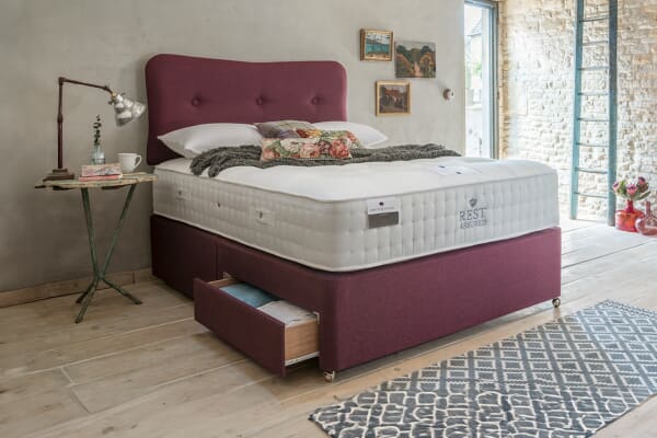 An image for Rest Assured British Wool 2000 Pocket Softer Mattress + Premium Divan Bed