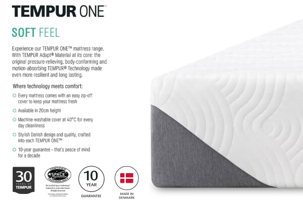 An image for TEMPUR® ONE Soft Mattress + Premium Divan Bed
