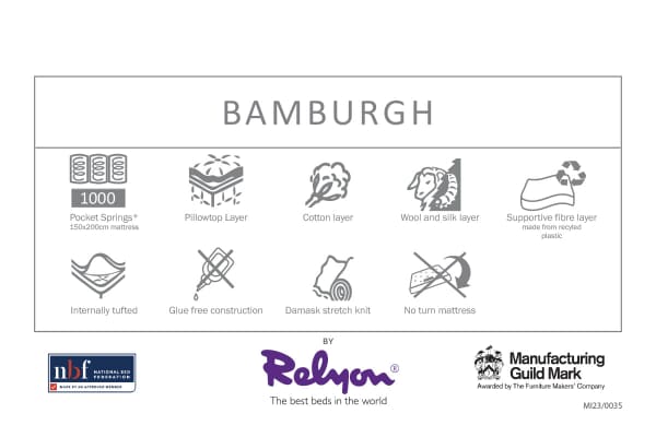 An image for Relyon Bamburgh Luxury Pillow Top Mattress
