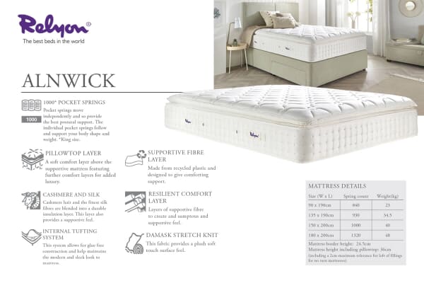 An image for Relyon Alnwick Luxury Pillow Top Mattress