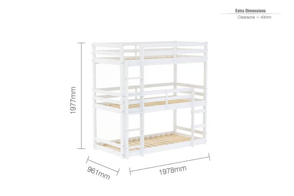An image for Birlea Tressa White Kids Triple Bunk Bed