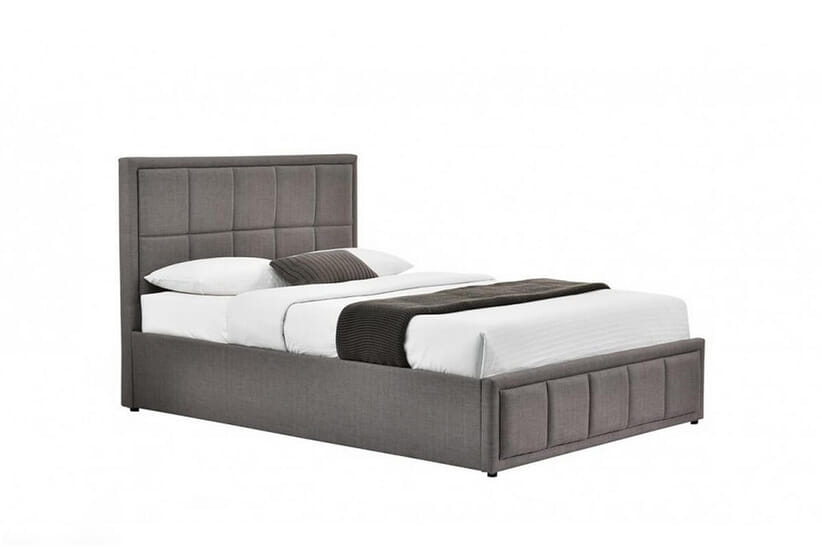 An image for Hannover Grey Fabric Ottoman Bed