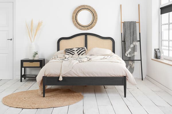 An image for Birlea Leonie Rattan Black Bed