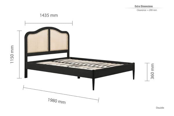 An image for Birlea Leonie Rattan Black Bed
