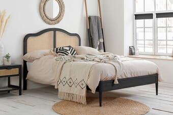 A product image for the Leonie Rattan Black Bed
