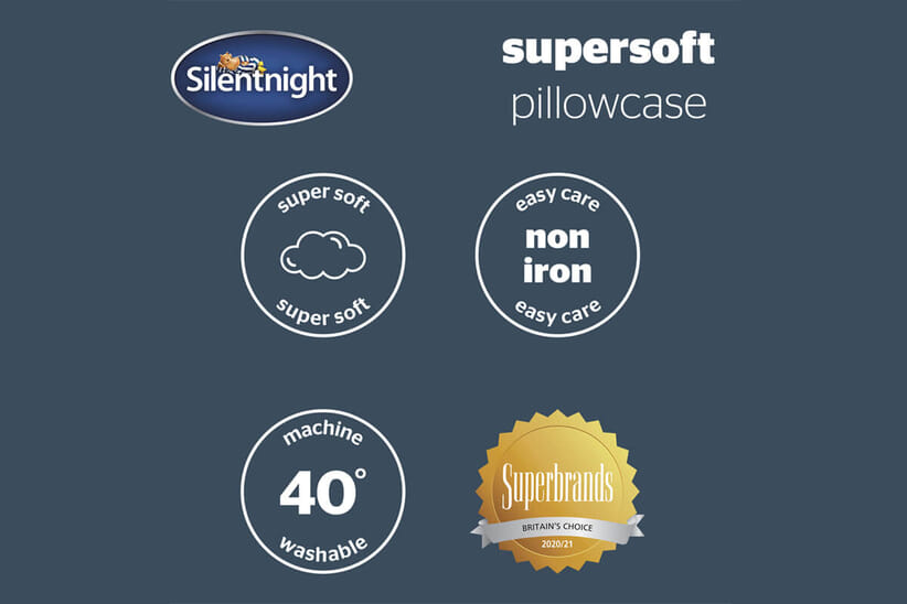An image for Silentnight Supersoft Pillowcase Pair - Charcoal
