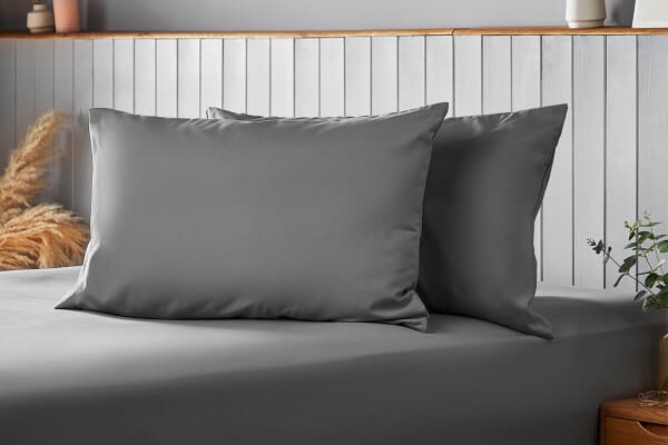 An image for Silentnight Supersoft Pillowcase Pair - Charcoal