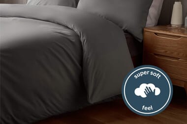 An image for Silentnight Supersoft Duvet Cover Set - Charcoal