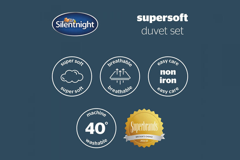 An image for Silentnight Supersoft Duvet Cover Set - Charcoal