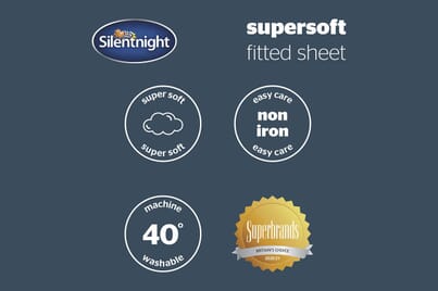 An image for Silentnight Supersoft Fitted Sheet - Charcoal