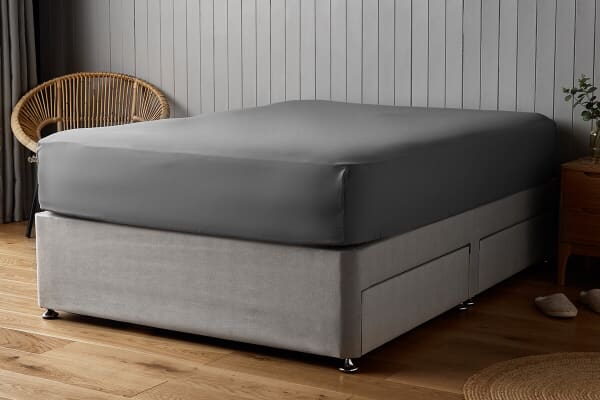 An image for Silentnight Supersoft Fitted Sheet - Charcoal