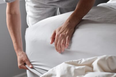 An image for Harwoods European Size Cotton Fitted Sheet - White