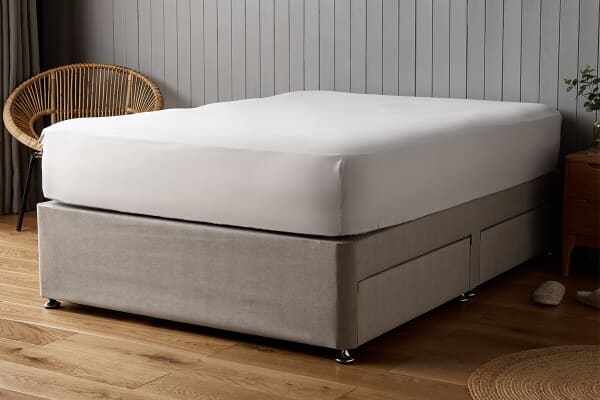 An image for Harwoods European Size Cotton Fitted Sheet - White