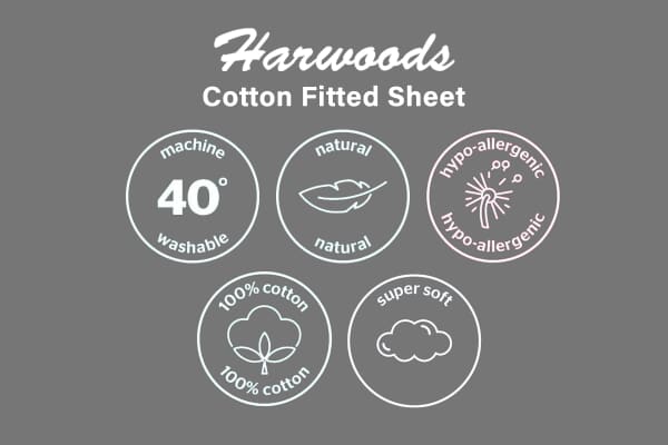 An image for Harwoods European Size Cotton Fitted Sheet - White