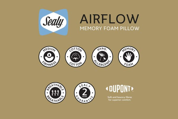 An image for Sealy Airflow Memory Foam Pillow