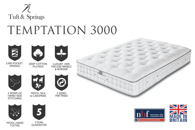 An image for Tuft & Springs™ Temptation 3000 Mattress + Premium Divan Bed