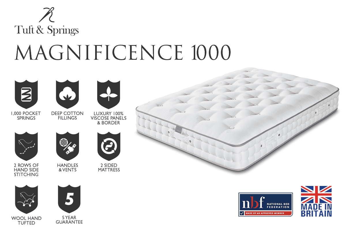 Tuft & Springs™ Magnificence 1000 Mattress + Premium Divan Bed An image for Tuft & Springs™ Magnificence 1000 Mattress + Premium Divan Bed