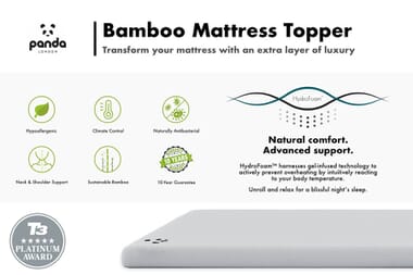 An image for Panda® Bamboo Memory Foam Mattress Topper