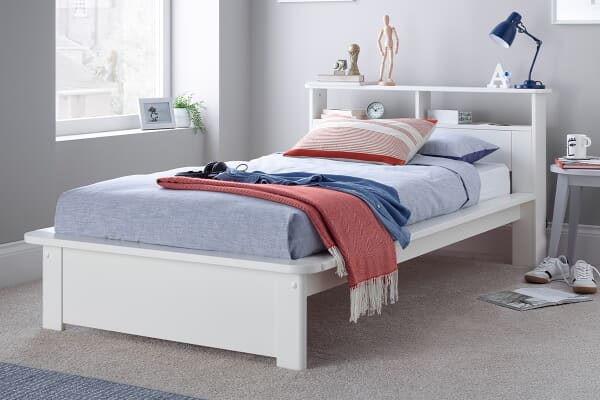 An image for Owen White Wooden Storage Bed
