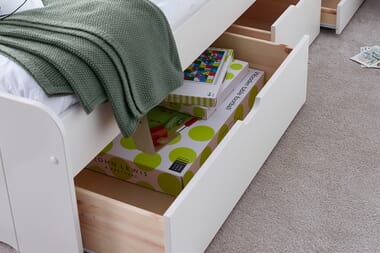 An image for Maya White 4 Drawer Storage Bed