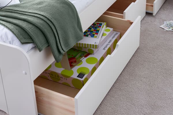 An image for Maya White 4 Drawer Storage Bed