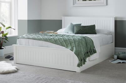 An image for Madison White Ottoman Bed