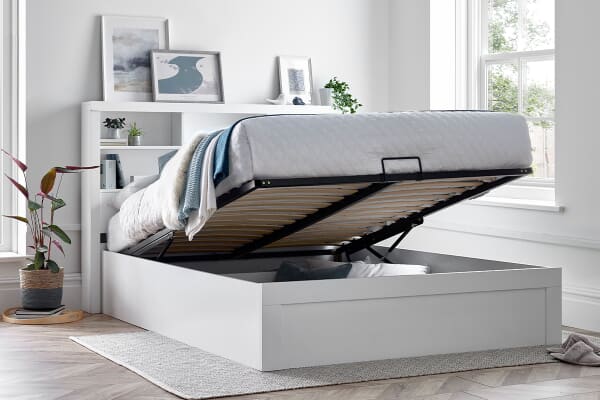 An image for Ariana White Ottoman Storage Bed