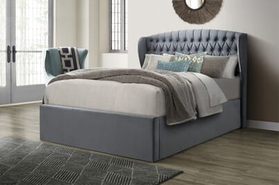 An image for Isabella Velvet Ottoman Bed
